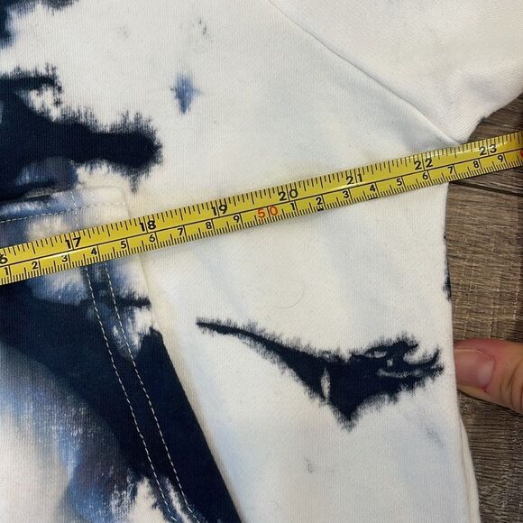 Tye Dye Blue/White Hooded Sweatshirt and Short Matching Set (S/M) - Picture 8 of 14